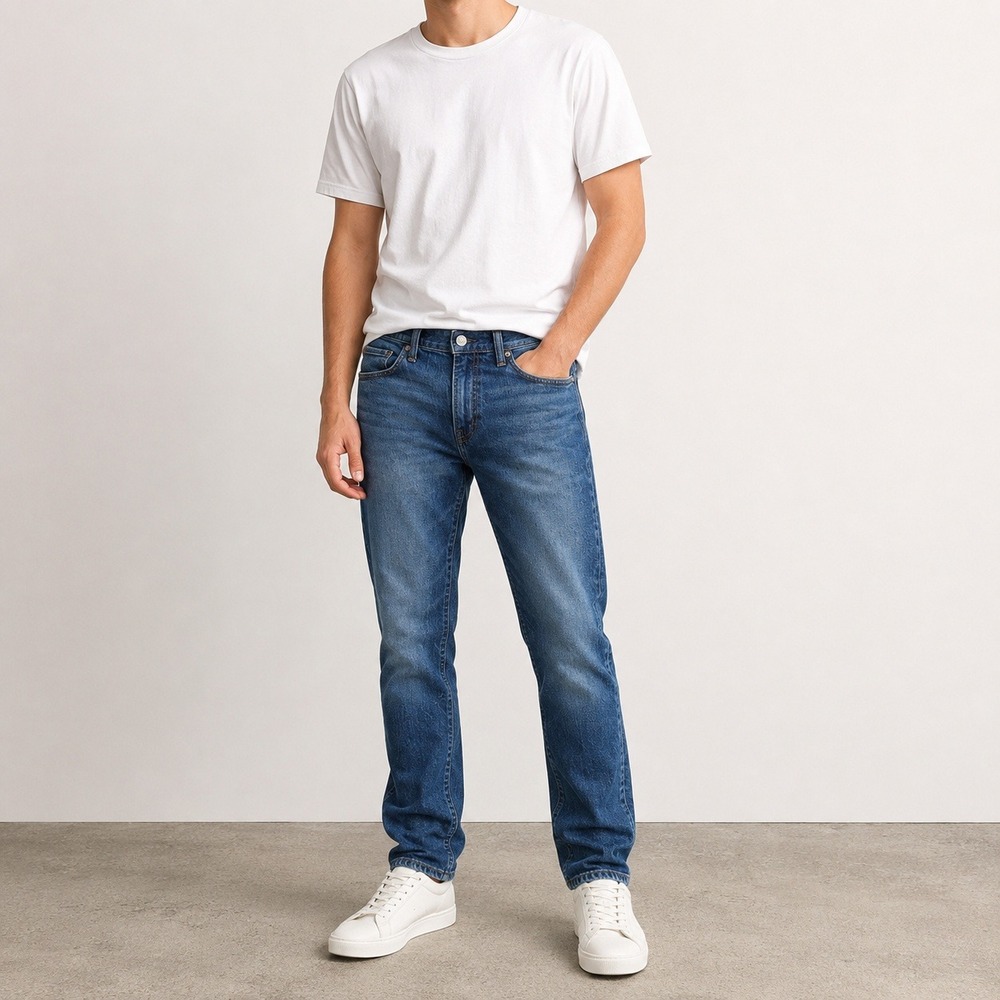 GAP Denim Slim Stretch Jeans Mens 31x30 Medium Wash Authentic Cotton Elastane - Picture 1 of 16